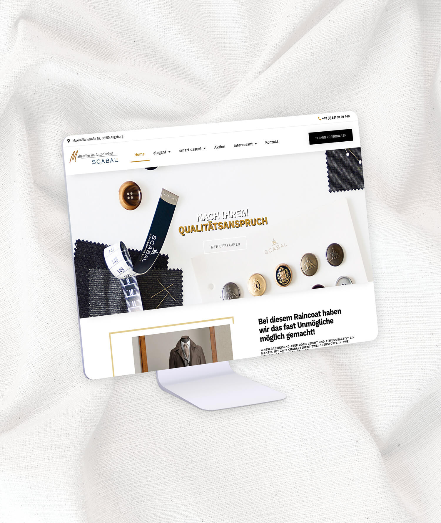 Maßatelier im Antoniushof SCABAL Website gestaltet von Madison-IT